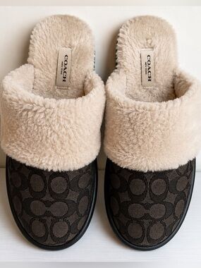 Coach Zena Signature Jacquard Slippers – Women’s Size 8